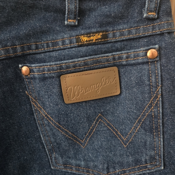 Vintage Wrangler Jeans Mens 30x32Denim Bootcut Cowboy Cut Dark Wash Rodeo